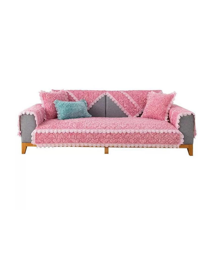بيج الدافئة SofaTopper سميكة أفخم أريكة منشفة عدم الانزلاق أريكة قطيفة غطاء الاقسام L-شكل غطاء أريكة 210*90 سنتيمتر - Image 1