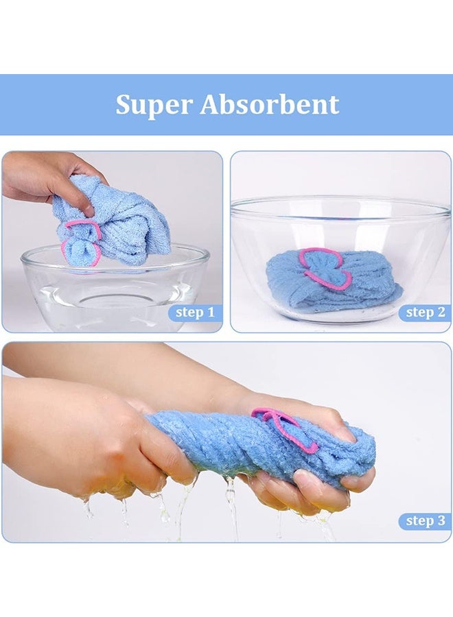 3 Pack Ultra Absorbent Microfiber Hair Drying Turban Towel, Bowknot Design Fast Dry Hair Cap, Soft Bath Head Wrap for Women & Girls - Image 3