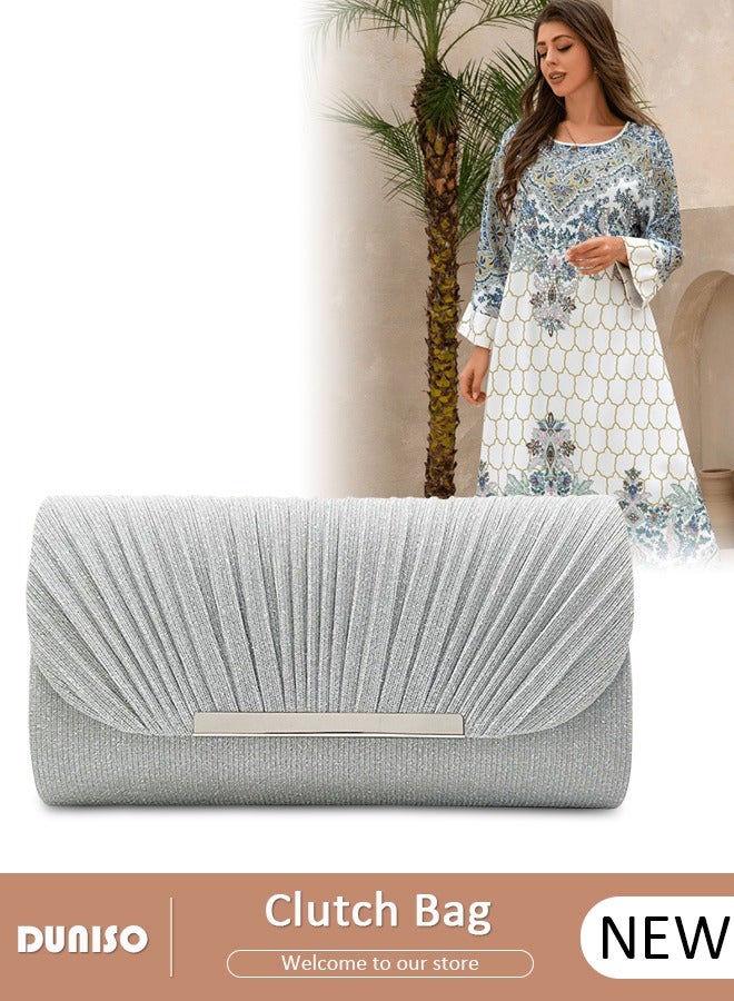 DUNISO Women Shiny Glitter Evening Clutch Crossbody Bag Envelope Handbag Chain Purse for Wedding Formal Cocktail Party - Image 1