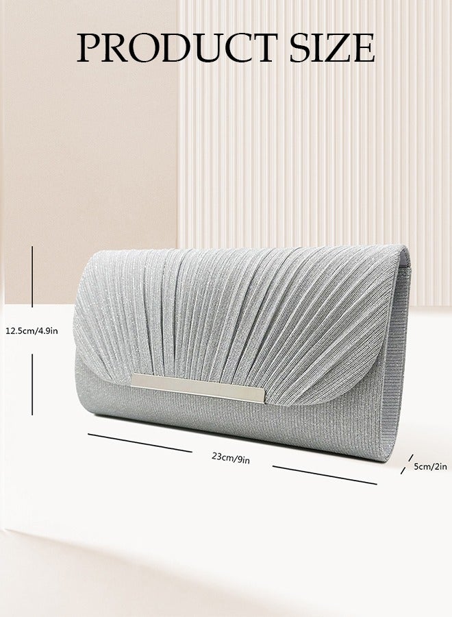 DUNISO Women Shiny Glitter Evening Clutch Crossbody Bag Envelope Handbag Chain Purse for Wedding Formal Cocktail Party - Image 4