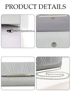DUNISO Women Shiny Glitter Evening Clutch Crossbody Bag Envelope Handbag Chain Purse for Wedding Formal Cocktail Party  - Image 2