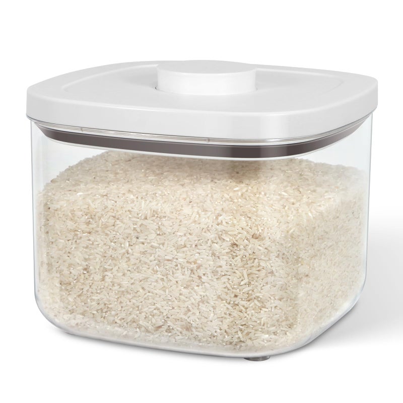 TBMax Flour Storage Container -10 Lbs / 5.3QT Rice Container with Pop Up Lid & Measuring Scoop for Flour, Cereal, Dry Food Storage and Kitchen Pantry Organization - Image 1