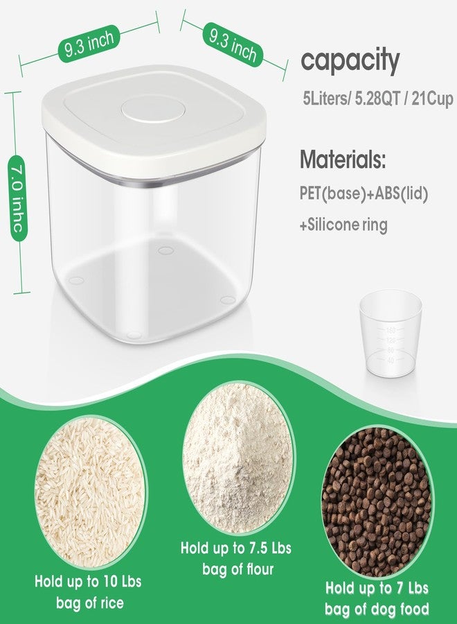 TBMax Flour Storage Container -10 Lbs / 5.3QT Rice Container with Pop Up Lid & Measuring Scoop for Flour, Cereal, Dry Food Storage and Kitchen Pantry Organization - Image 2