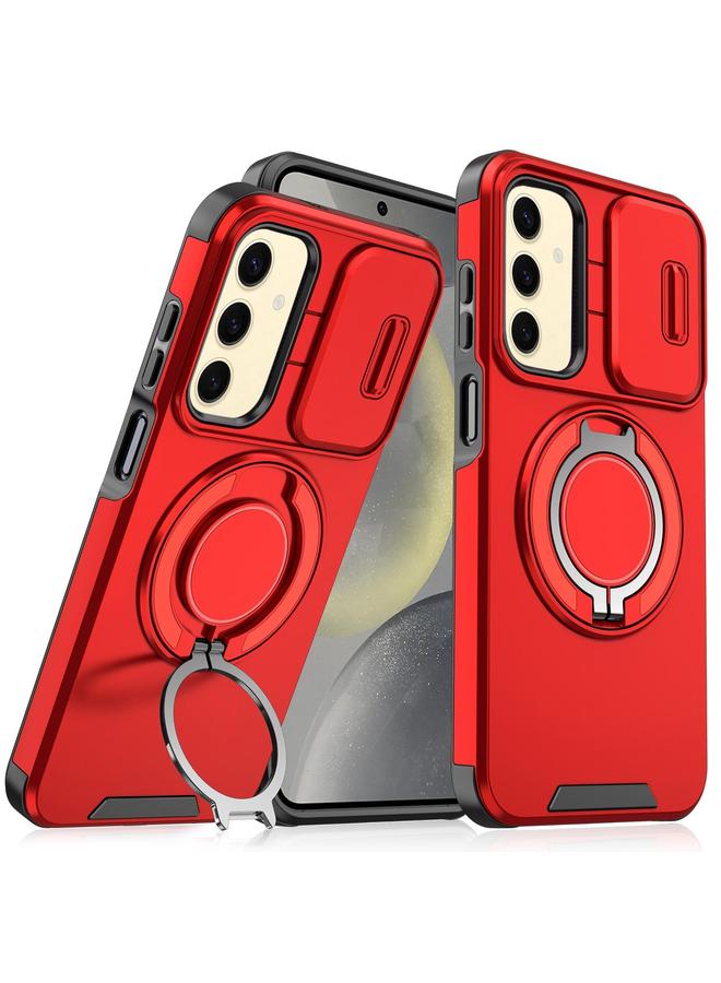 اس-توب جراب لهاتف Samsung Galaxy S25+ 5G مع حامل حلقي منزلق للكاميرا - Image 1