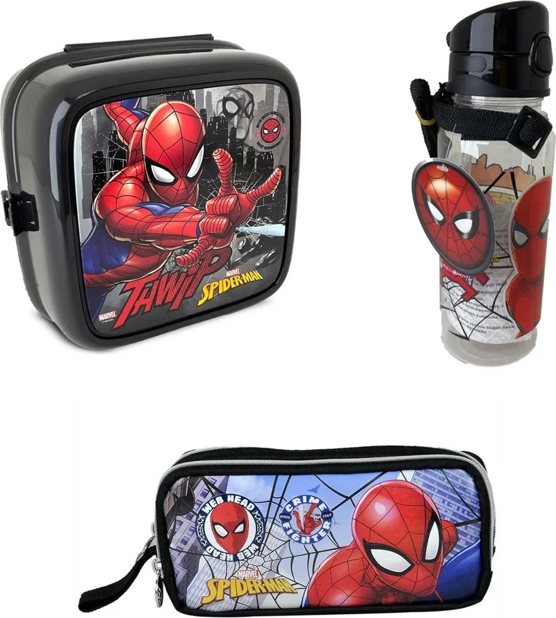 GENC DIJITAL BASKI GENC DIGITAL PRINTING Spiderman Primary School Bag Loft Stand Tall (10 Piece Mega Set)