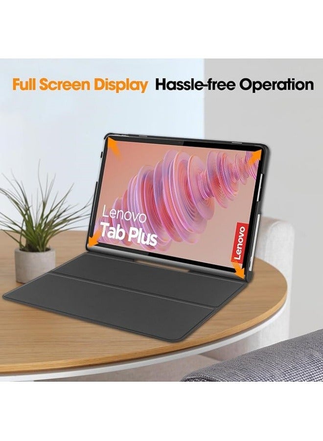 متوافق مع غطاء Lenovo Tab Plus 11.5-inch 2024 (TB351FU)، غطاء جلدي ذكي مع حامل أمامي لـ Lenovo Tab Plus 11.5''. - Image 4
