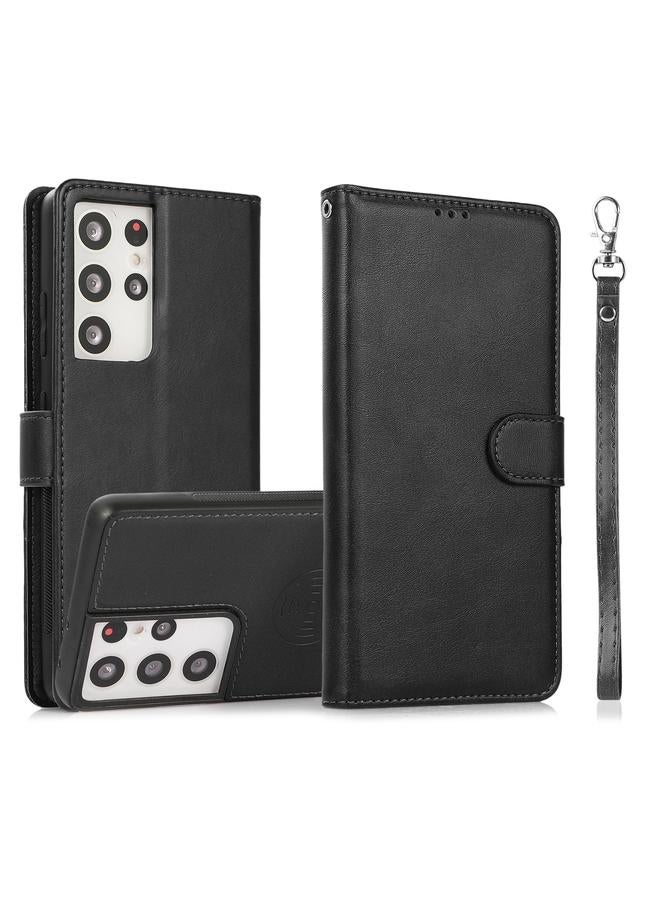 S-TOP Case For Samsung Galaxy S21 Ultra 5G Calf Texture 2 in 1 Detachable Magnetic Back Cover Horizontal Flip Leather Case with Holder & Card Slots & Wallet & Photo Frame - Image 1