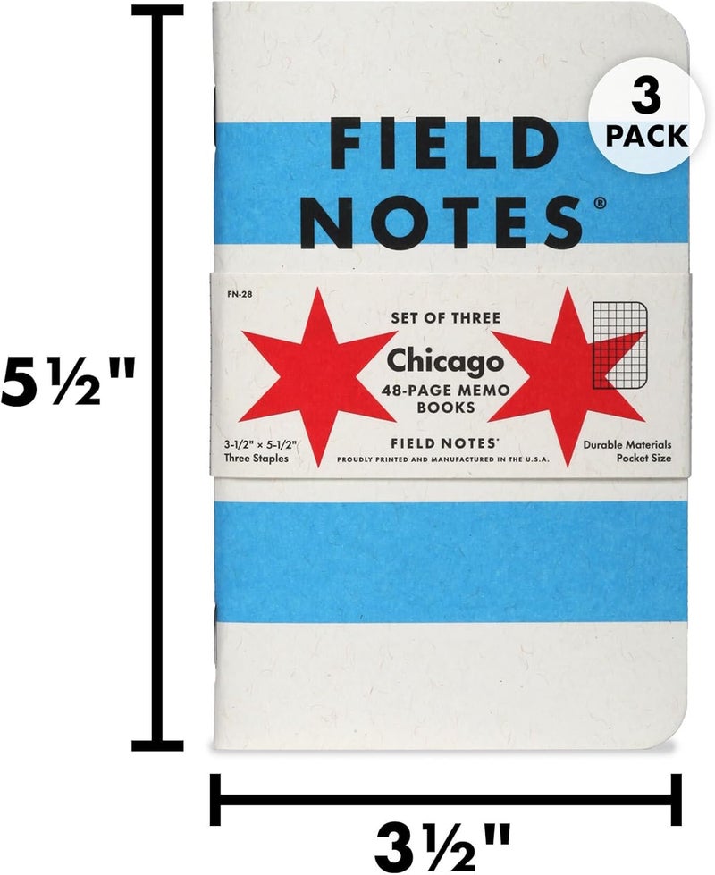 Field Notes : Chicago 3-Pack - Graph Paper - 48 Pages - 3.5" x 5.5" - Image 5