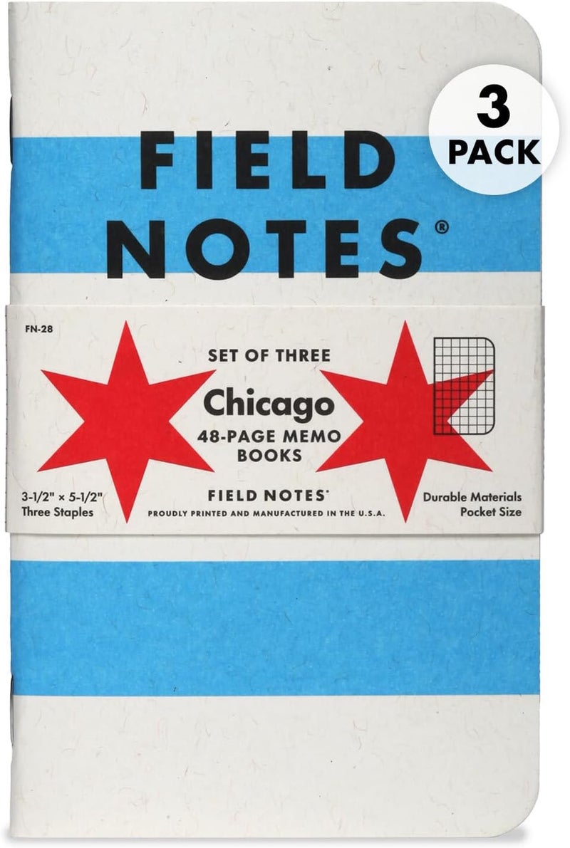 Field Notes : Chicago 3-Pack - Graph Paper - 48 Pages - 3.5" x 5.5" - Image 1
