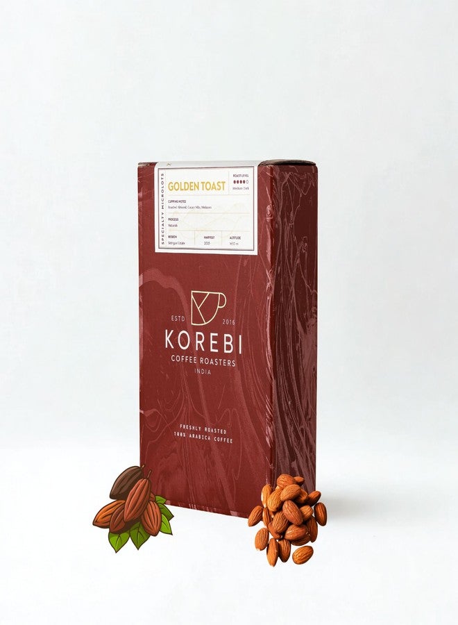 Korebi قهوة كوريبي جولدن توست برو، تحميص متوسط داكن (إنتاج خاص من دفعة صغيرة) - معالجة طبيعية مجففة بالشمس - 250 غرام، نوع الطحن: شاني - Image 1