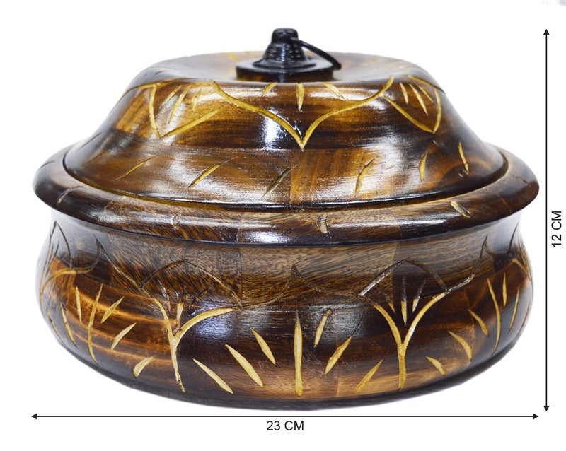 MDZ™ - Modern Decorative Zone - Handcrafted Wooden Chapati/Bread/Roti Serving Box for Kitchen & Dinning Table, Size : 23 x 23 x 12 Centimetre - Image 2