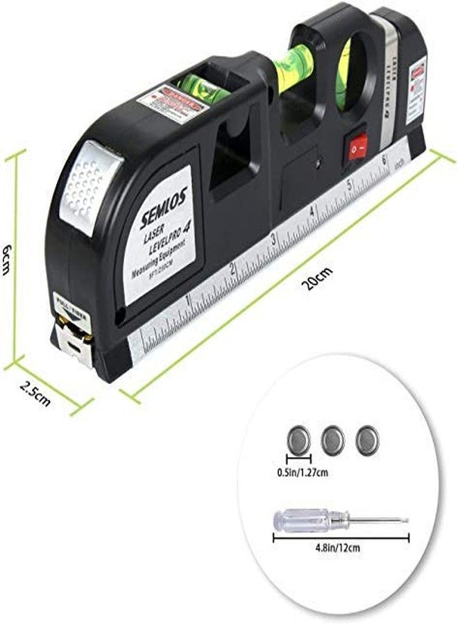 Semlos Multipurpose Laser Level, Spirit Levels, Measuring Tape, Standard and Metric Tape Ruler (8ft/250cm) - Image 2