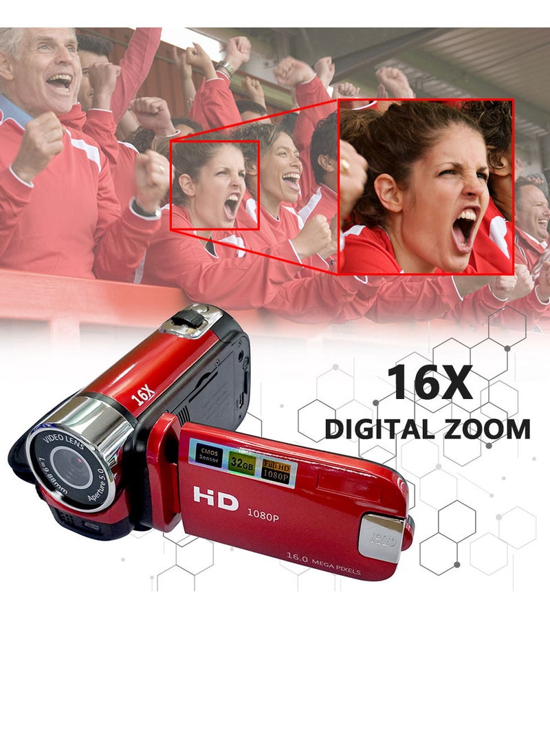 Generic - Portable 1080P High Definition Digital Video Camera DV Camcorder 16MP 2.7 Inch LCD Screen 16X Digital Zoom Built-in Battery - Image 1