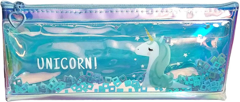 trusmile unicorn water glitter stationery pouch transparent pencil case big- Multi color - Image 3