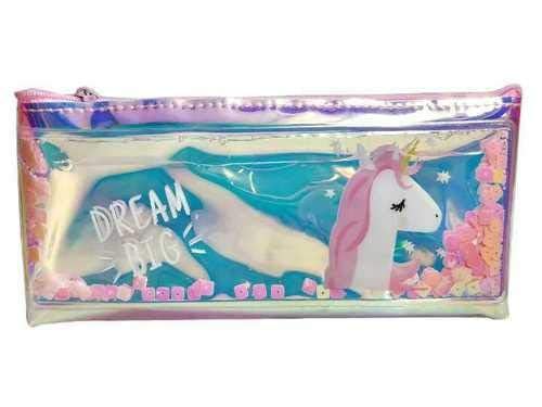 trusmile unicorn water glitter stationery pouch transparent pencil case big- Multi color - Image 2