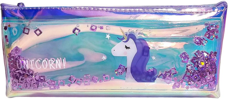 trusmile unicorn water glitter stationery pouch transparent pencil case big- Multi color - Image 4