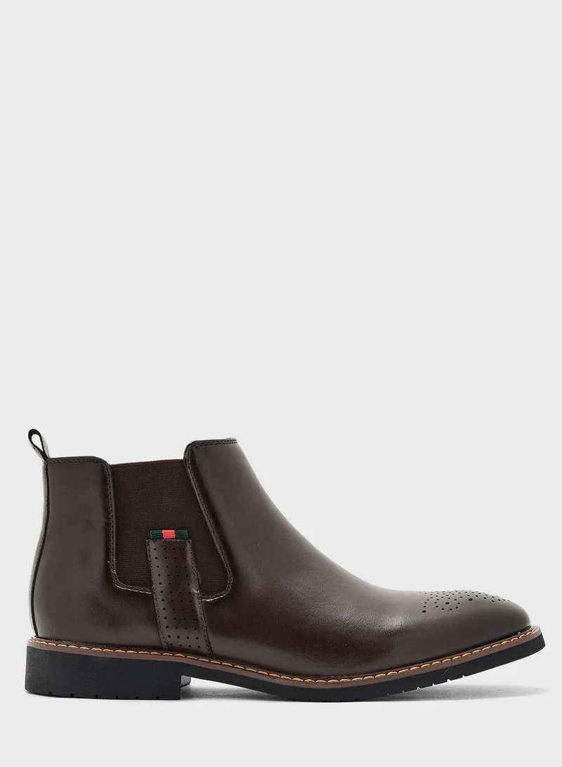 Robert Wood Formal Brogue Chelsea Boots