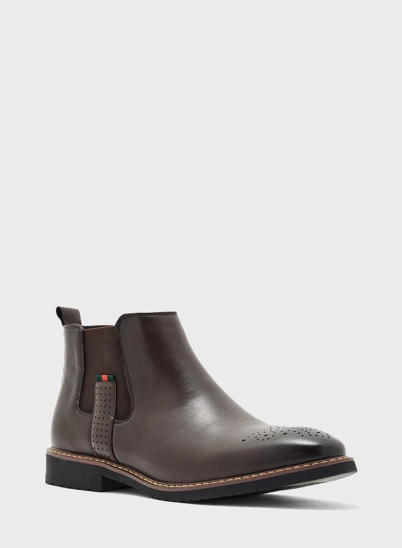 Robert Wood Formal Brogue Chelsea Boots