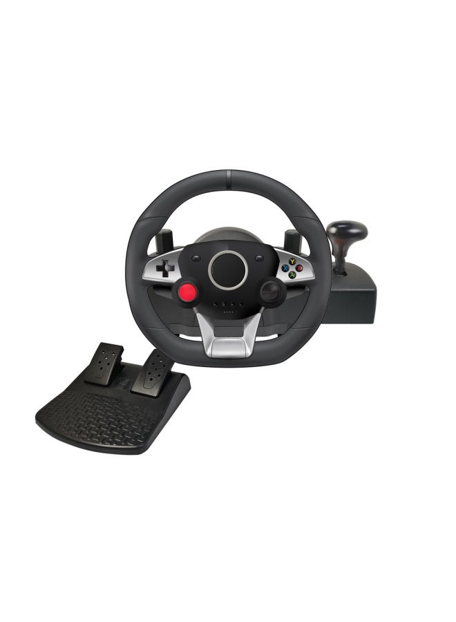 Direct 270 Degree Steering Programmable Buttons Compatible With Multi-platform Racing Driving Simulation Game Steering Wheel-Product Color:Black  - Image 1