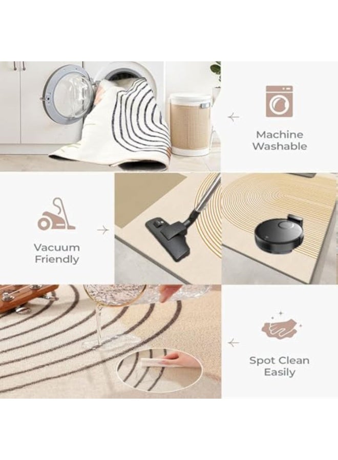 Arabest Modern Contemporary Aesthetic 120 * 180CM Area Rugs, Washable & Stain Resistant Carpet,Home Decor for Living Room & Bedroom - Image 4