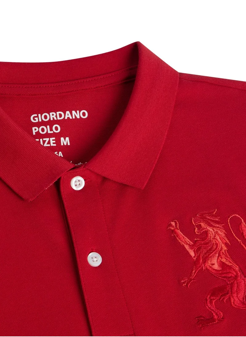 GIORDANO Lion Polo Red