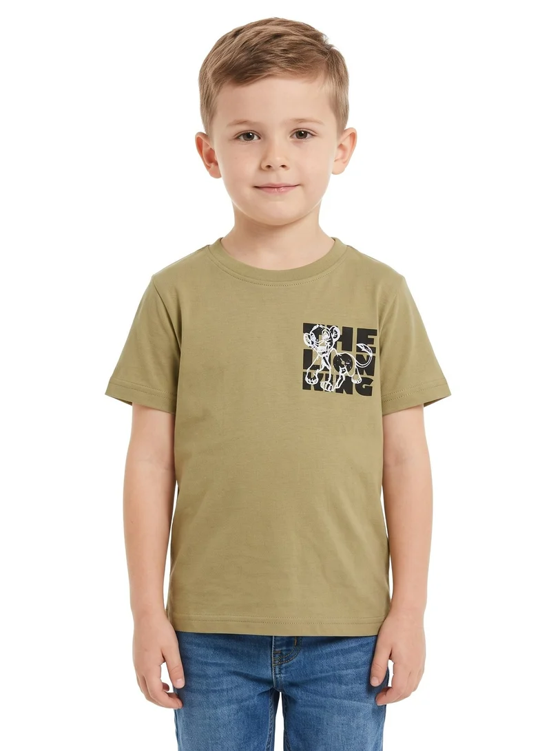 ديزني Disney The Lion King Simba Graphic T-Shirt for Toddler Boys | Circle of Life Character Print Casual Crew Neck Tee