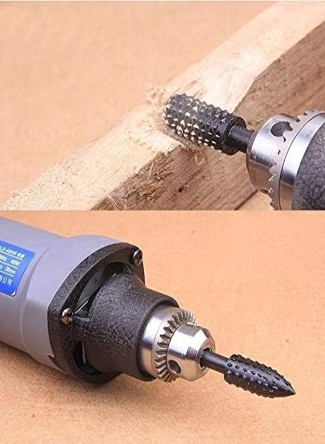 ILIKA 1/8''(3mm) Shank Rotary Burr Rasp Set Carbon Steel Wood Carving File Rasp Drill Bits Fit Dremel Rotary Tools for DIY Woodworking Wood Plastic Carving Polishing Grinding Engraving, 10Pcs - Image 5