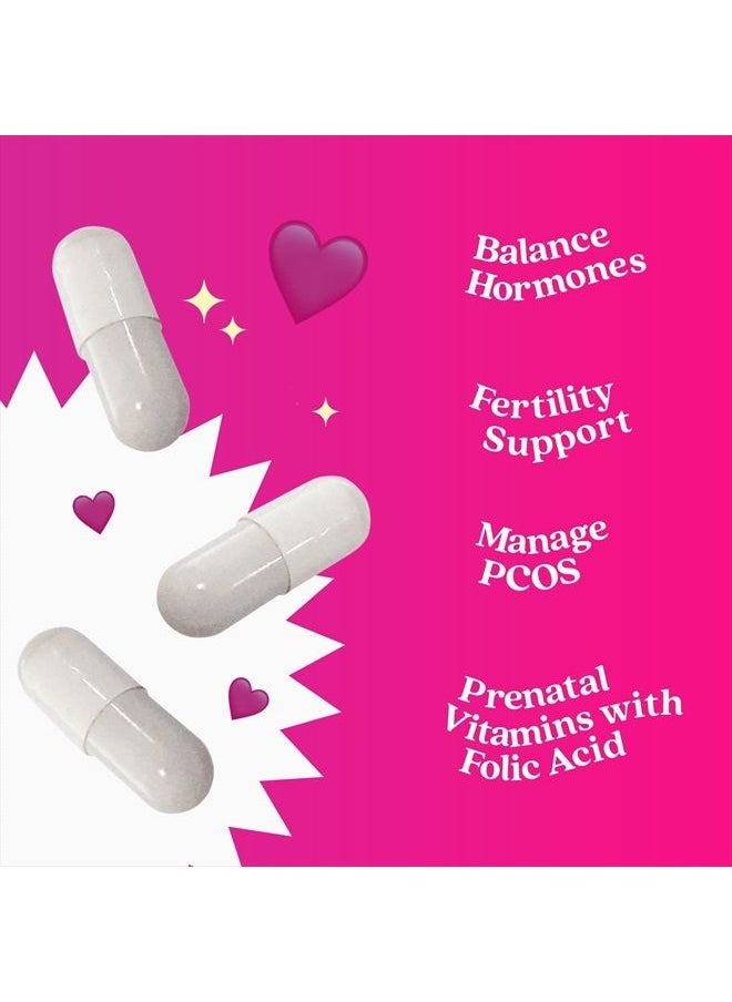 BeLive Myo-Inositol & D-Chiro Inositol Capsules - 90Ct I Inositol Supplement with Folic Acid for PCOS, Reproductive Health & Hormonal Balance, Fertility Supplements for Woman, Optimal 40:1 Ratio  - Image 3