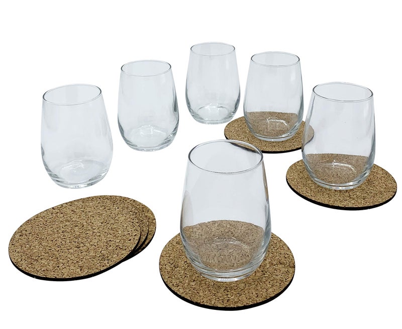 AMZ Empire 6 OZ MINI TESTER Stemless Wine Drinking GlassesSet of 6Small size glassesGlassware Cocktail Bar Party