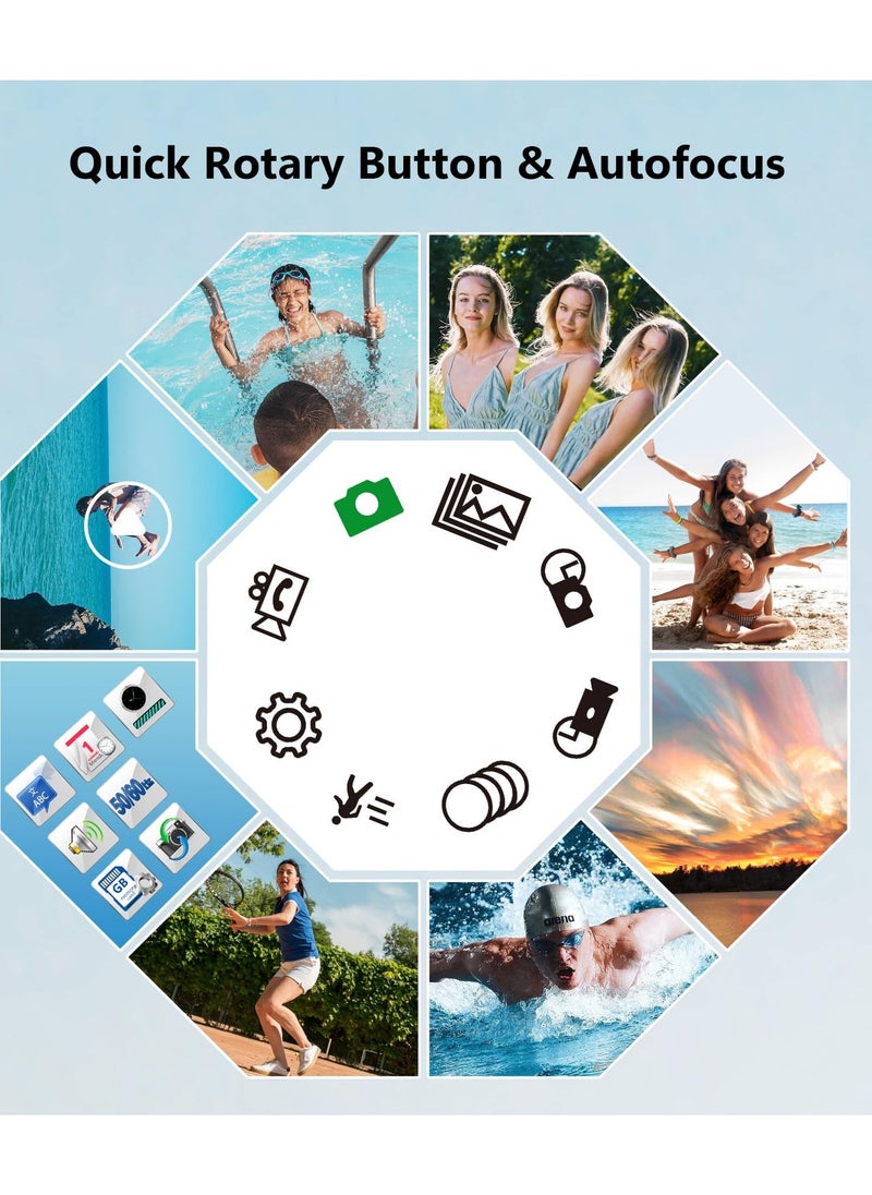 4K Digital Camera, Photography Auto Focus 48MP YouTube Vlog Camera, 16x Digital Zoom Camcorder Anti-Shake with 32GB Micro Card, Compact Point-and-Shoot Travel Camera