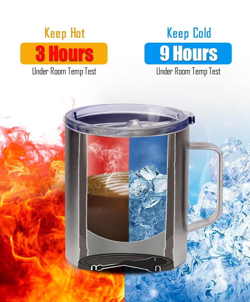SUNWILL SUNWILL 14 oz Coffee Mug  Vacuum Insulated Camping Mug with Lid  Double Wall Stainless Steel Travel Tumbler Cup  Coffee Thermos Outdoor  Powder Coated Plum - Image 3