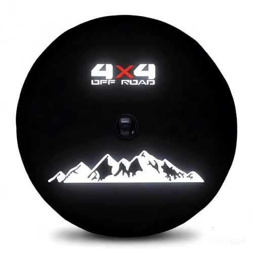 Aolowewin for Ford Bronco & Jeep Wrangler JL - Sport & Sahara, Rubicon Spare Tire Cover with Back-up Camera Hole, Bright Reflective Pattern, Highlight Reflection at Night (XL: 285/70R17, 255/70R18) - Image 2