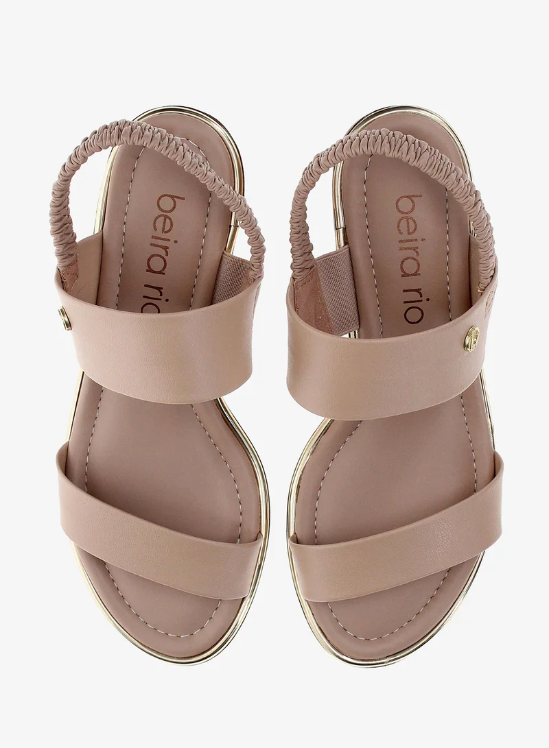 Beira Rio Beige Mid Heel Sandals for Women – Stylish & Comfortable Footwear for Any Occasion for Women | Best Price UAE