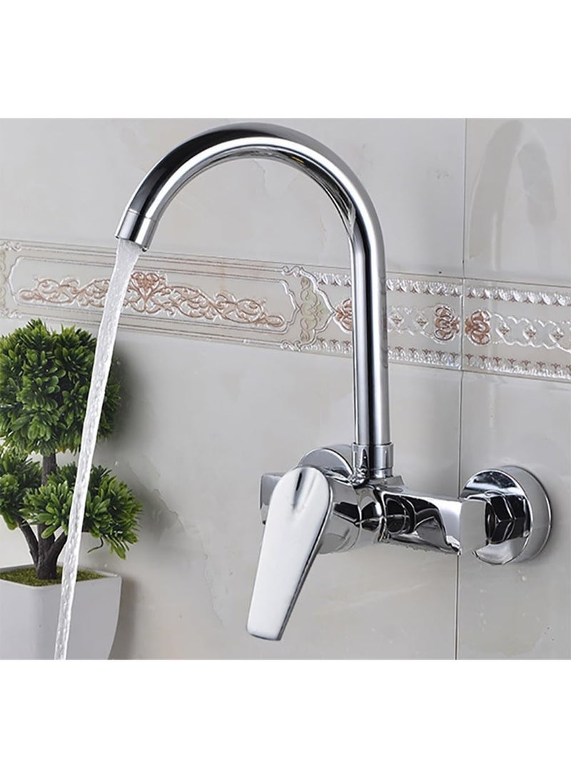 Rubik Wall Mount Faucet Mixer Tap, Stainless Steel Single Handle Hot and Cold Water Tap for Kitchen Sink Bathroom Wash Basin  - Image 3