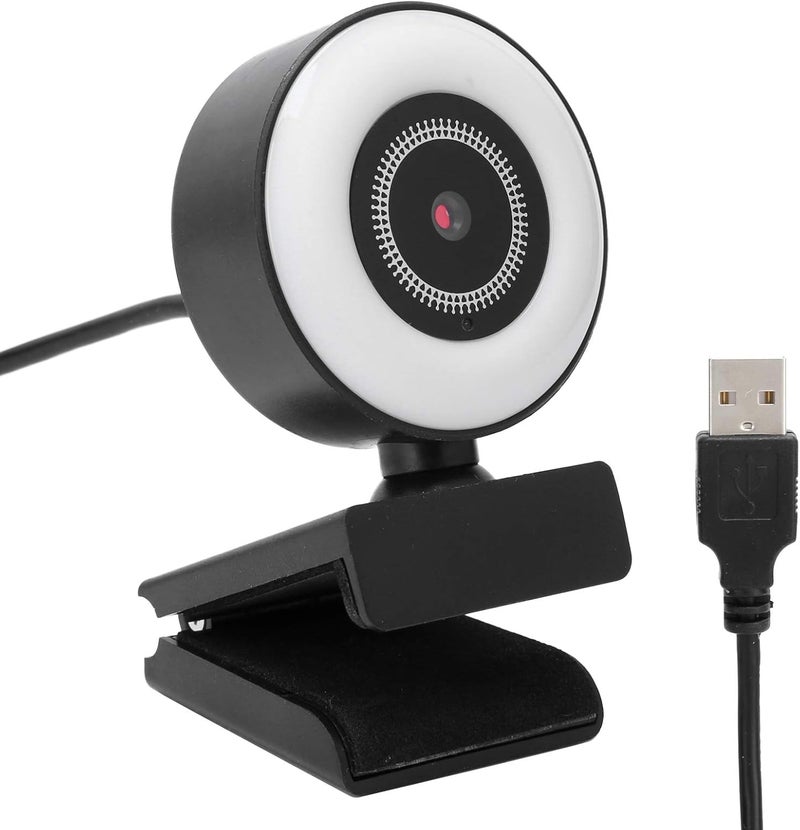 Webcam with Light Built in Microphone, 1080P HD Live Streaming Webcam, Plug and Play USB Camera with Auto Focus for Video Conferencing, YouTube, OBS, and Online Classes - Image 2