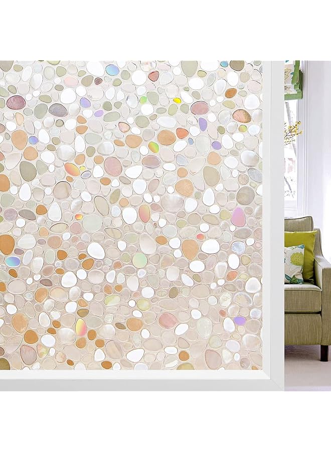 erorex Window Privacy Film 3D Decorative Static Cling Window Privacy Film No Glue Removable Home Office Film Anti Uv Window Cling Decorative 44.5 X 200Cm - Image 1