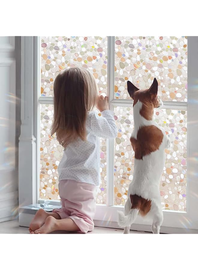 erorex Window Privacy Film 3D Decorative Static Cling Window Privacy Film No Glue Removable Home Office Film Anti Uv Window Cling Decorative 44.5 X 200Cm - Image 2