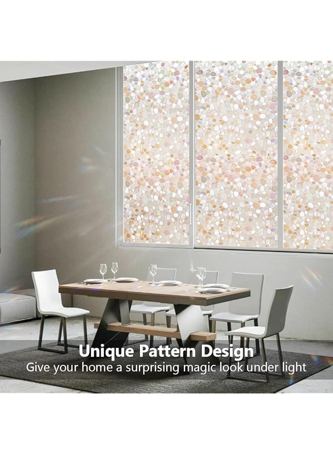 erorex Window Privacy Film 3D Decorative Static Cling Window Privacy Film No Glue Removable Home Office Film Anti Uv Window Cling Decorative 44.5 X 200Cm - Image 4