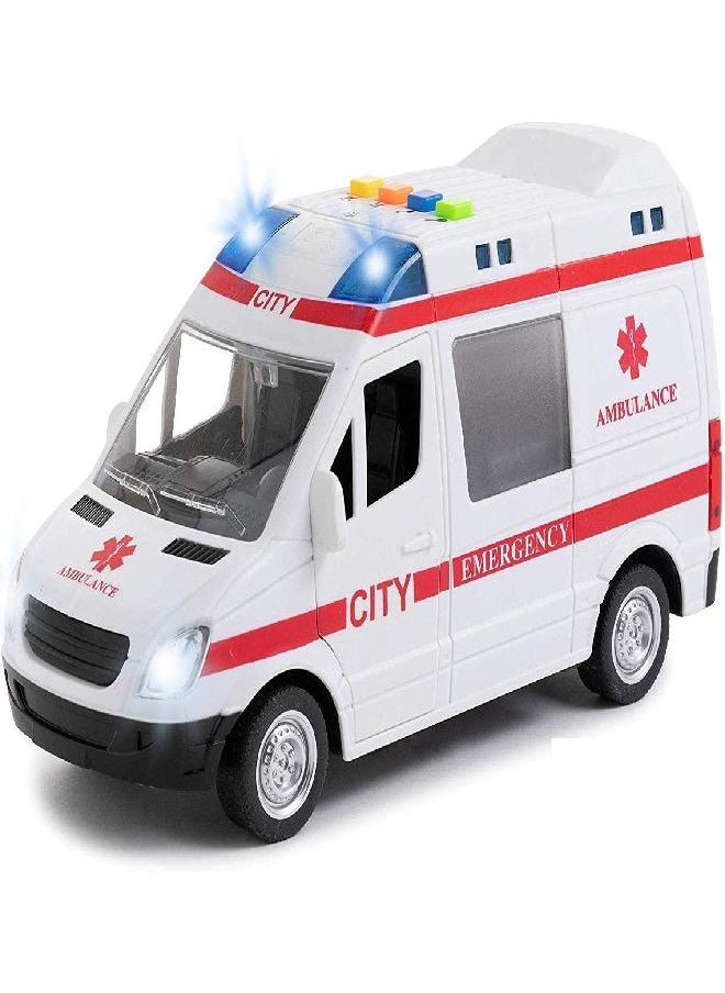 Toy To Enjoy Ambulance Toy Car with Light & Siren Sound Effects - Friction Powered Wheels & LED Lights - Heavy Duty Plastic Rescue Vehicle Toy for Kids & Children - pzsku/Z9361A9DD507392691725Z/45/_/1686134435/9d7f8aba-5dc9-4324-acfe-1eaa29bd73d0