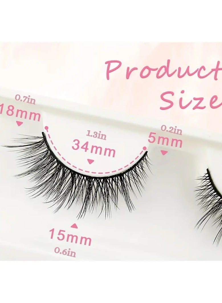 ORiTi 5 أزواج من رموش عيون قطة بطول نهاية العين، رموش كثيفة طبيعية من الفرو الصناعي، رموش اصطناعية - Image 4