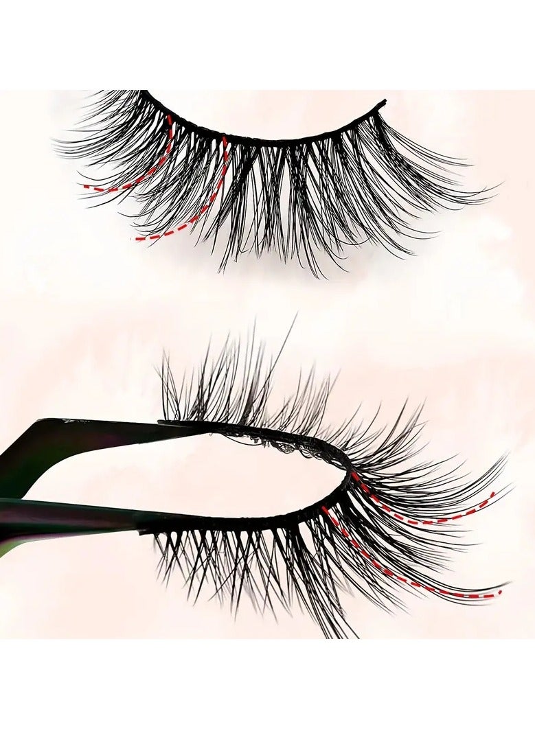 ORiTi 5 أزواج من رموش عيون قطة بطول نهاية العين، رموش كثيفة طبيعية من الفرو الصناعي، رموش اصطناعية - Image 2
