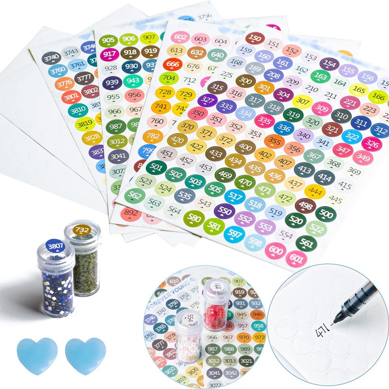 forever young Diamond Painting Labels as Diamond Painting Accessories for Diamond Art Storage, 447 Color Number Label Stickers for Jars with Blank Label and Wax(1 Set) - Image 1