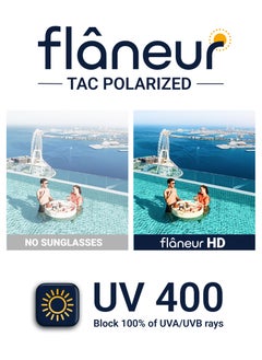 flâneur Stylish Oversized Square Polarized Sunglasses For Women and Men  - Image 3