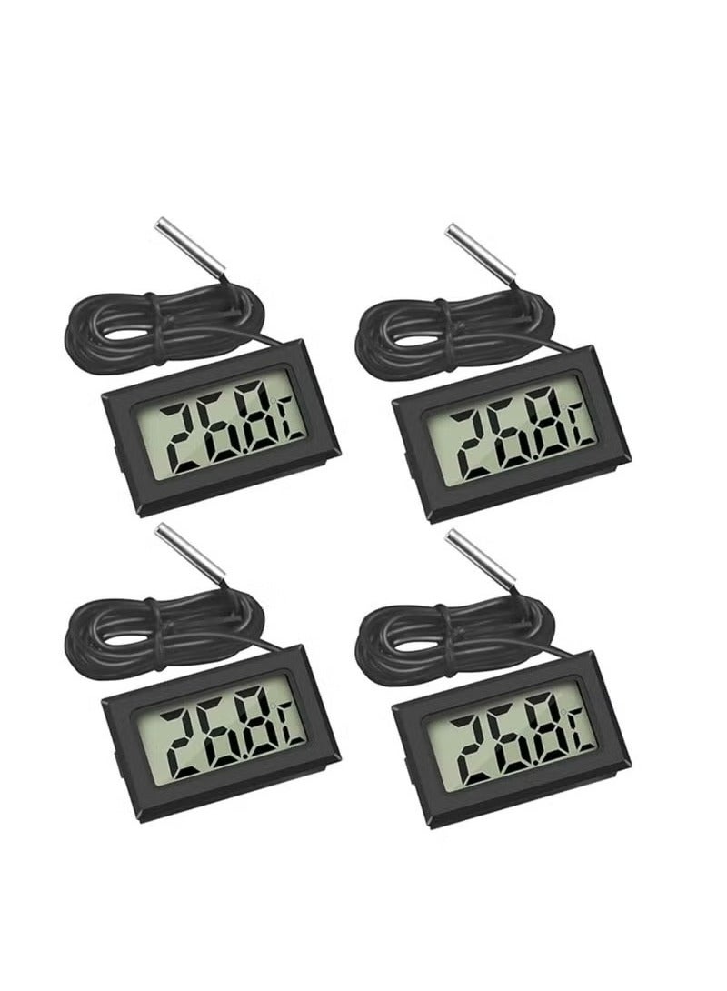 HOMESTAR 4Pcs Digital LCD Refrigerator Thermometer Black - Image 1