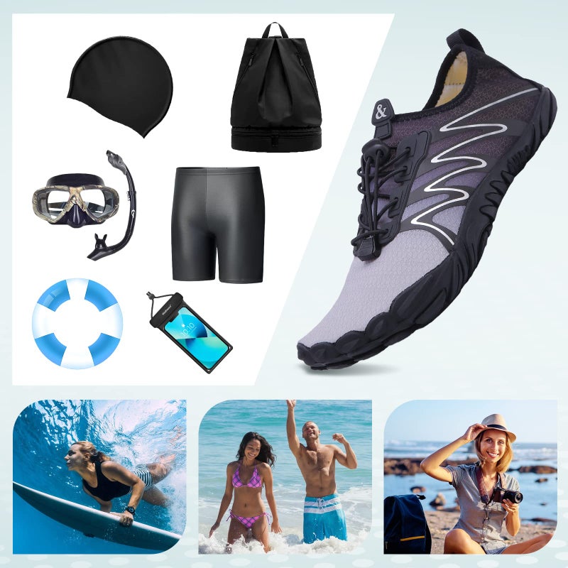 ziitop Water Shoes for Men Women Beach Barefoot Swim Rock Climbing Pool Shoes Socks, Anti-Slip Breathable Quick Dry Lightweight Slip-on, Outdoor Sport Hiking Walking Boating Fishing Diving Surfing - Image 2