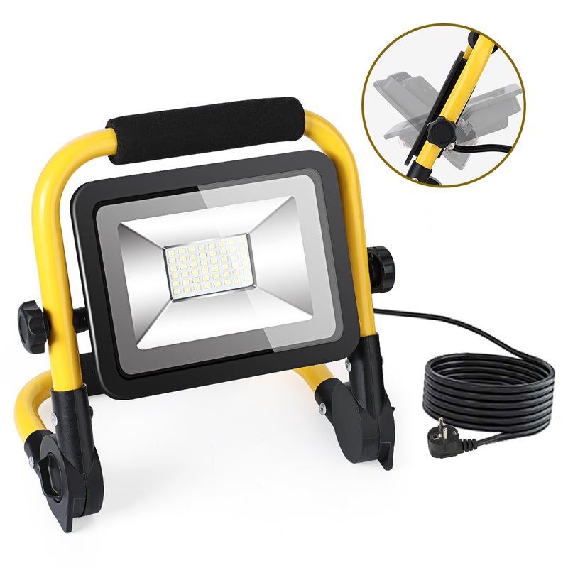 Portable LED Flood Light IP65 Waterproof Spotlight 5M Wire Plug Emergency Lights Stand - Image 2