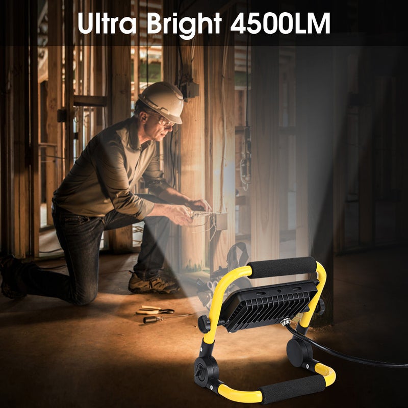 Portable LED Flood Light IP65 Waterproof Spotlight 5M Wire Plug Emergency Lights Stand - Image 4