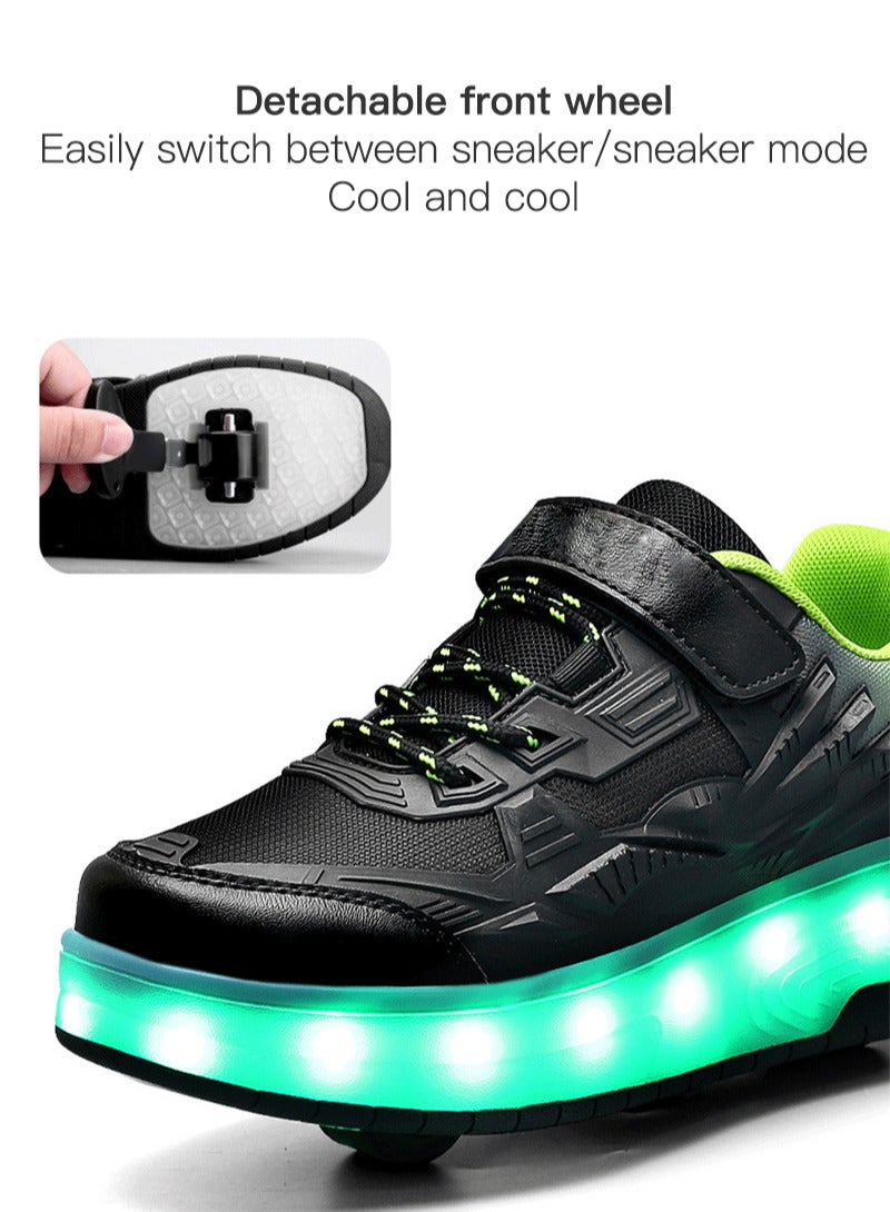 شاربدو أحذية دوارة بشحن USB للفتيات والأولاد أحذية رياضية بعجلات LED أحذية تزلج دوارة - Image 4