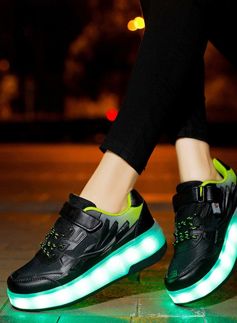 شاربدو أحذية دوارة بشحن USB للفتيات والأولاد أحذية رياضية بعجلات LED أحذية تزلج دوارة - Image 2