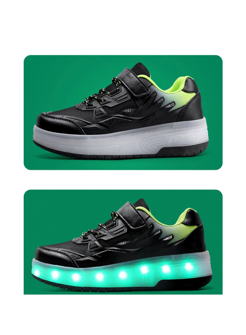 شاربدو أحذية دوارة بشحن USB للفتيات والأولاد أحذية رياضية بعجلات LED أحذية تزلج دوارة - Image 3